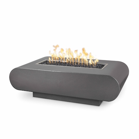 The Outdoor Plus 96 Rectangular La Jolla Fire Pit - Powder Coated Metal - Silver Vein - Match Lit - Natural Gas OPT-LAJPC96-SLV-NG